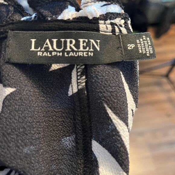 Lauren Ralph Lauren Black Label Palm Leaf Print Crepe Jumpsuit 2P Tropical Chic - Picture 7 of 7